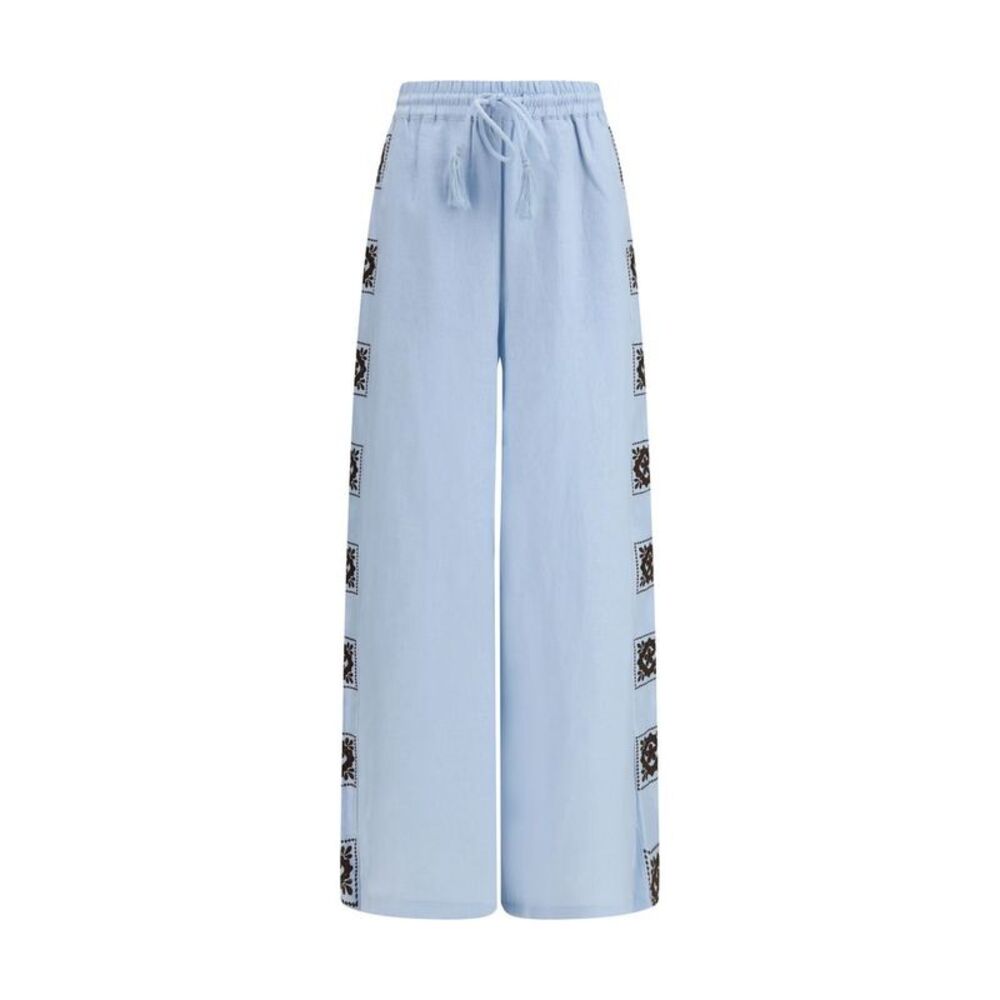 Alemais Blue Linen Casual Women's Pants